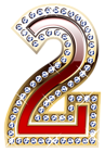Gold and Red Number Two PNG Clipart Image
