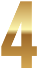 Golden Number Four PNG Clipart Image