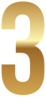 Golden Number Three PNG Clipart Image