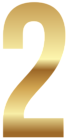 Golden Number Two PNG Clipart Image