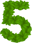 Leaf Number Five Green PNG Clip Art Image