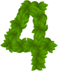 Leaf Number Four Green PNG Clip Art Image