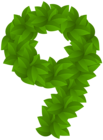 Leaf Number Nine Green PNG Clip Art Image
