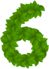 Leaf Number Six Green PNG Clip Art Image
