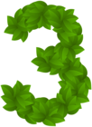 Leaf Number Three Green PNG Clip Art Image
