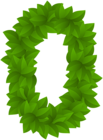 Leaf Number Zero Green PNG Clip Art Image