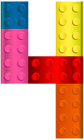 Lego Number Four PNG Transparent Clip Art Image