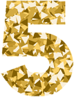 Mosaic Style Number Five PNG Clip Art Image