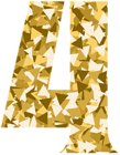 Mosaic Style Number Four PNG Clip Art Image