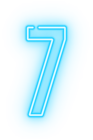Neon Number Seven Transparent Clip Art Image