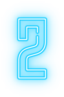 Neon Number Two Transparent Clip Art Image