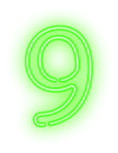 Nine Neon Green PNG Clip Art Image