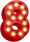 Number Eight Glowing PNG Clip Art Image