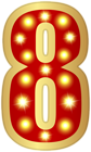 Number Eight Glowing Red Clipart