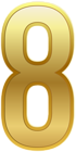 Number Eight Gold Classic PNG Clip Art Image