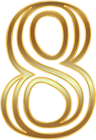 Number Eight Gold PNG Clip Art Image