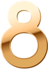 Number Eight Gold PNG Clipart