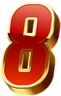Number Eight Gold Red Transparent Image