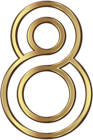 Number Eight Golden PNG Clip Art Image