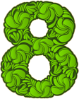 Number Eight Green Transparent PNG Image