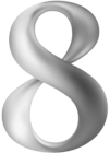 Number Eight Grey PNG Clipart Image