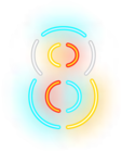 Number Eight Neon Transparent Clip Art Image