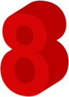 Number Eight Red PNG Clip Art Image