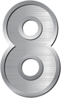 Number Eight Silver PNG Clip Art Image