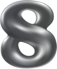 Number Eight Silver Transparent PNG Clip Art