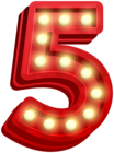 Number Five Glowing PNG Clip Art Image