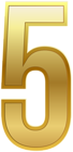 Number Five Gold Classic PNG Clip Art Image