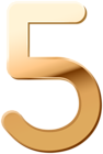 Number Five Gold PNG Clipart