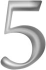 Number Five Grey PNG Clipart Image