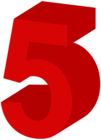 Number Five Red PNG Clip Art Image