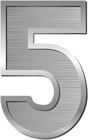 Number Five Silver PNG Clip Art Image