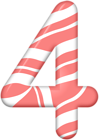 Number Four Candy Style PNG Clip Art Image