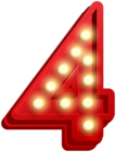Number Four Glowing PNG Clip Art Image