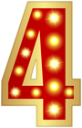 Number Four Glowing Red Clipart