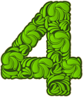Number Four Green Transparent PNG Image