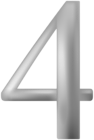 Number Four Grey PNG Clipart Image