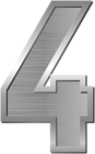 Number Four Silver PNG Clip Art Image