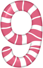 Number Nine Candy Style PNG Clip Art Image