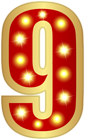 Number Nine Glowing Red Clipart