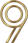 Number Nine Golden PNG Clip Art Image