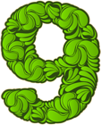 Number Nine Green Transparent PNG Image