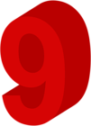Number Nine Red PNG Clip Art Image