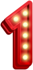 Number One Glowing PNG Clip Art Image