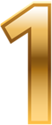 Number One Golden Transparent PNG Image