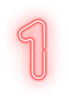 Number One Neon Transparent PNG Image