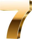 Number Seven 3D Gold PNG Clip Art Image